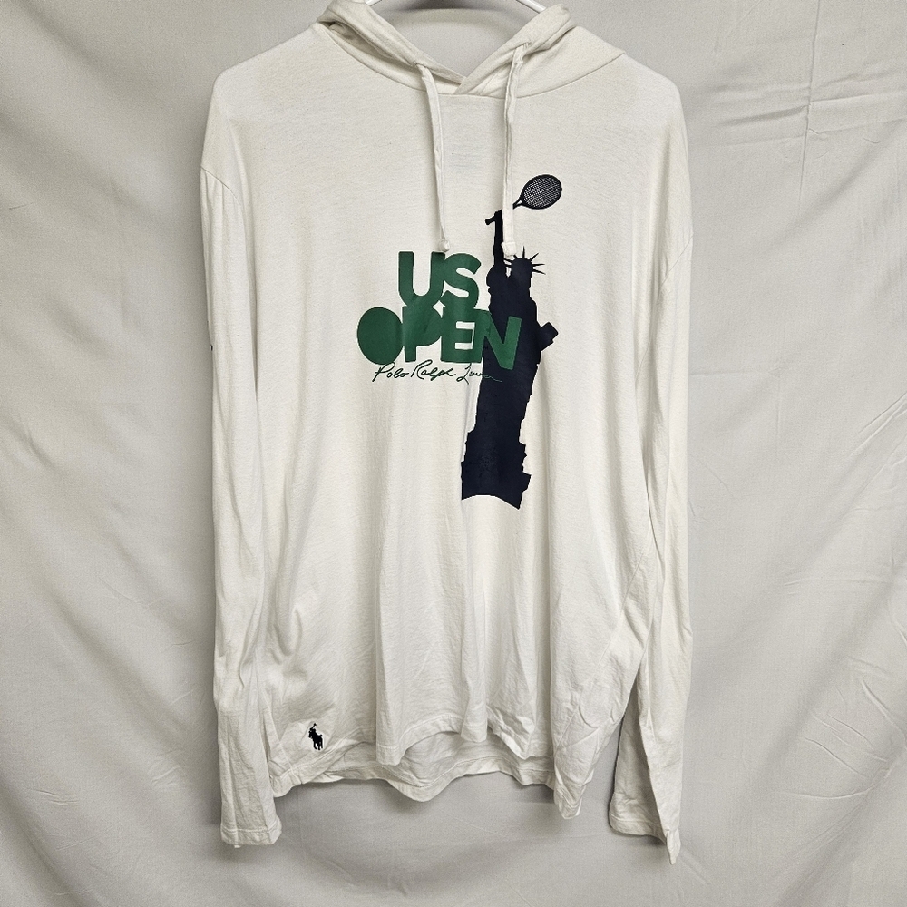 Polo Ralph Lauren Rare US Open Statue Of Liberty White Hoodie Adult Size Large